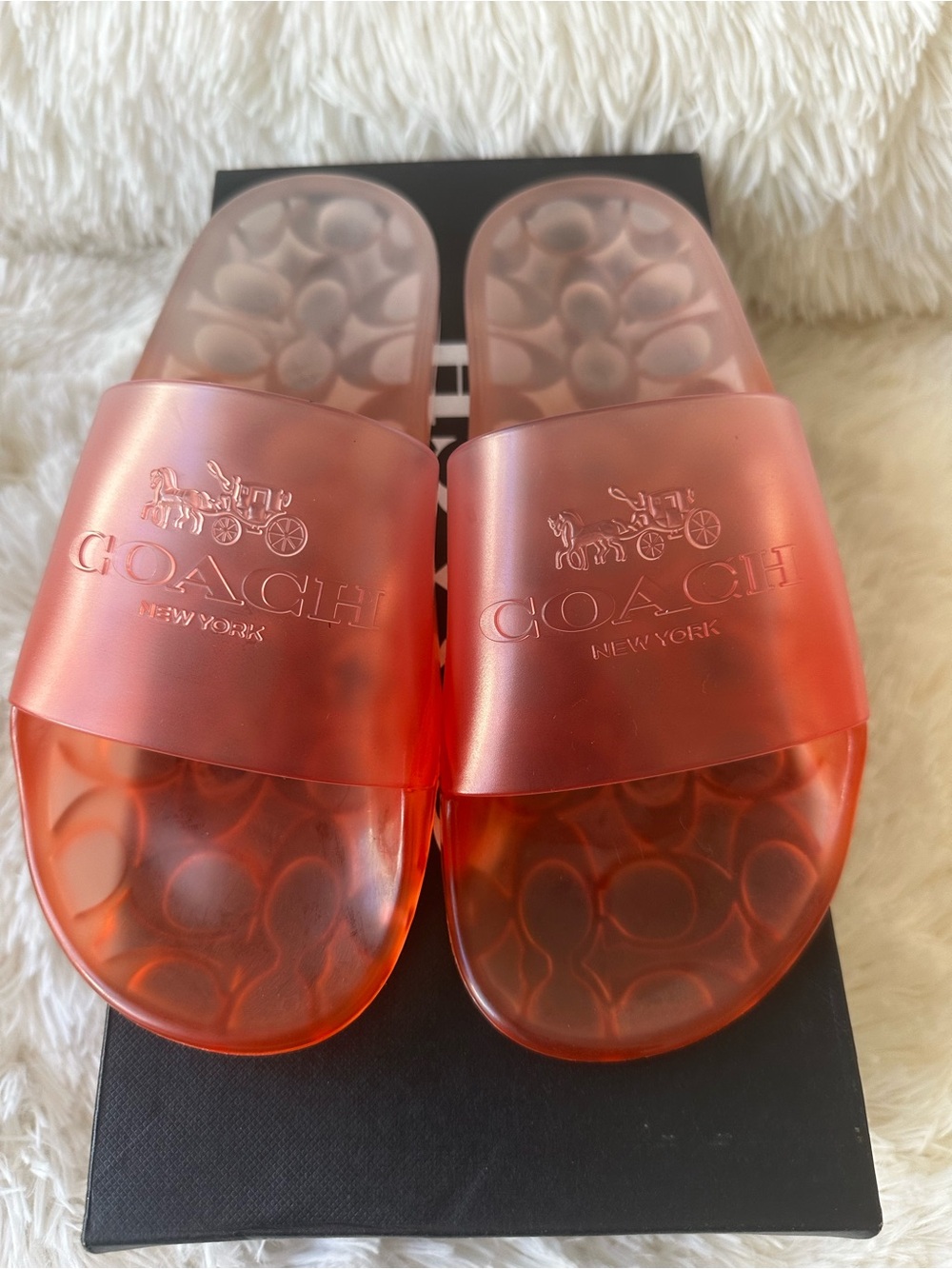 Coach Ulyssa Tangerine Jelly Rubber Slide Sandals Women’s Size: 6